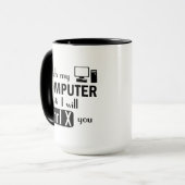 Ik zal je CTRL X Grapny Computer Geek knippen Mok (Voorkant links)