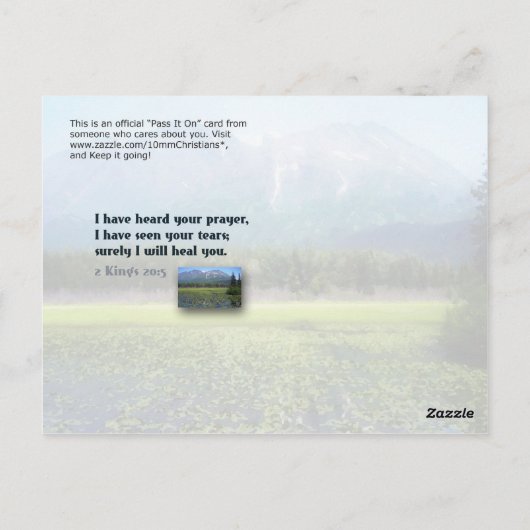 Ik zal je genezen briefkaart (Achterkant)