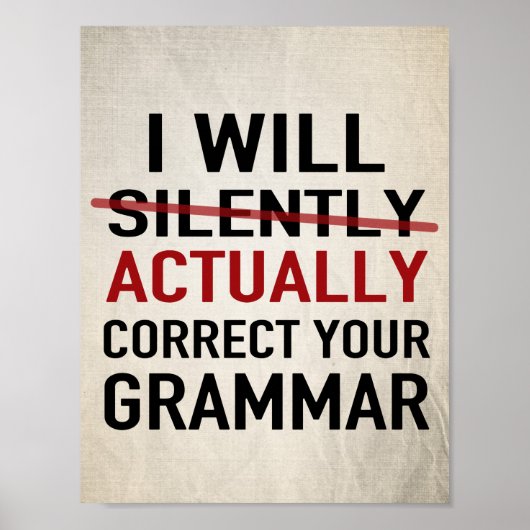 Ik zal je grammatica corrigeren - niet silentaal poster (Voorkant)