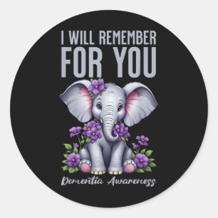Ik zal je herinneren voor je dementie bewustzijn o ronde sticker