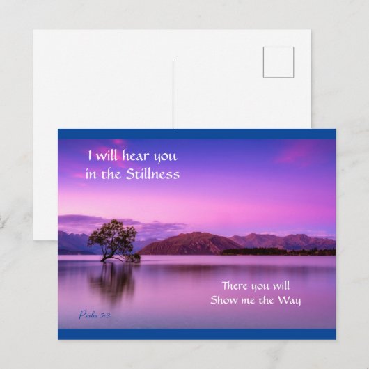 Ik zal je horen in het Paarse Briefkaart Stillness (Voorkant / Achterkant)