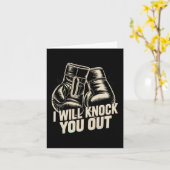Ik zal je knock-out slaan voor grappig boksen kaart (Gele Bloem)