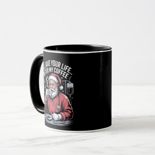 Ik Zal Je Leven Redden Na Mijn Kerstkoffie Mok (Voorkant links)