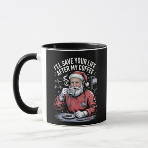 Ik zal je leven redden na mijn Kerstman Xmas koffi Mok