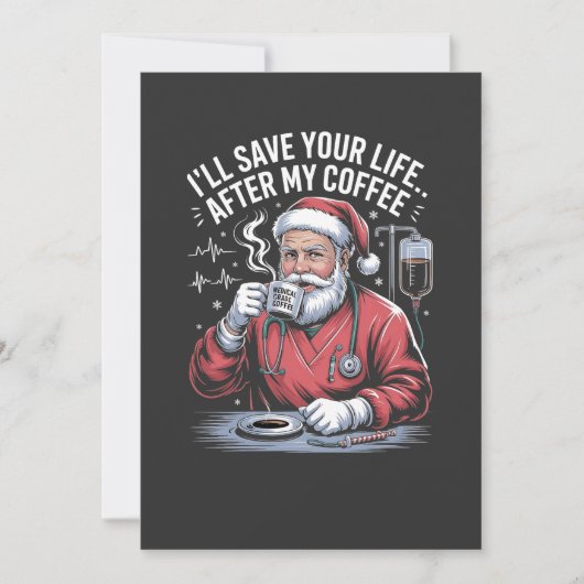 Ik zal je leven redden na mijn koffie Kerstmis Aankondiging (Voorkant)