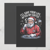 Ik zal je leven redden na mijn koffie Kerstmis Aankondiging (Voorkant / Achterkant)