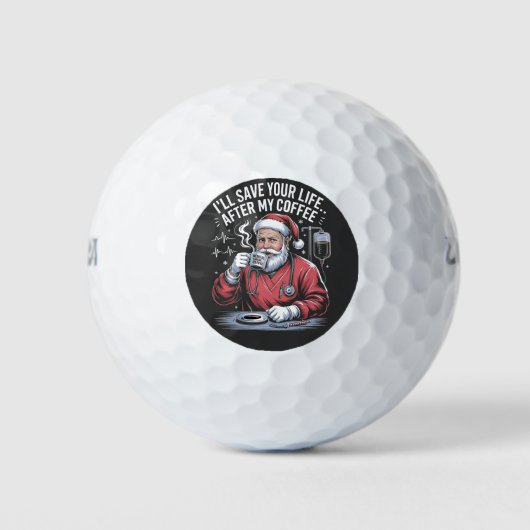 Ik zal je leven redden na mijn koffie Kerstmis Golfballen (Voorkant)