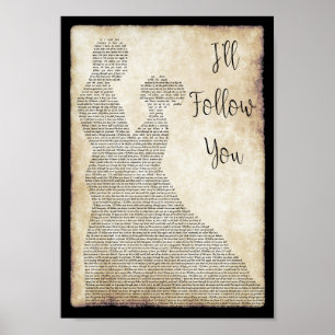 Ik zal je Man Lady Dansong Lyric Print volgen