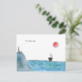 Ik zal je missen briefkaart (Staand voorkant)