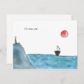 Ik zal je missen briefkaart (Voorkant / Achterkant)