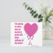 Ik zal je missen briefkaart (Staand voorkant)