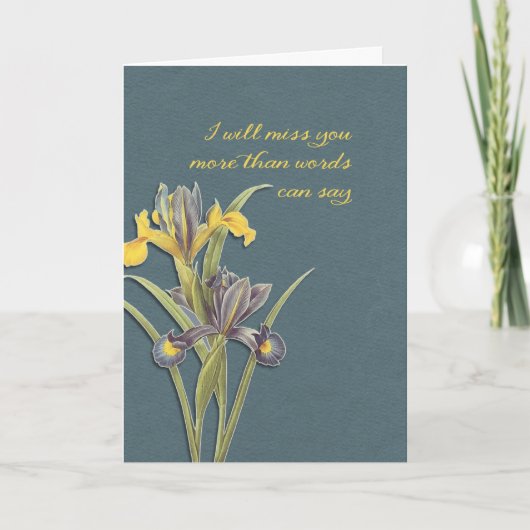 Ik zal je missen, hospice, laatste afscheid kaart (Voorkant)