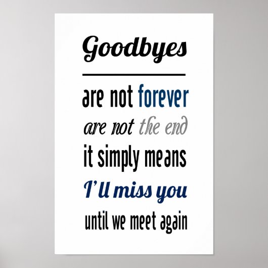 Ik zal je missen (standaard afbeelding lijst groot poster (Voorkant)