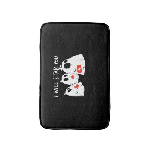 Ik zal je neersteken Ghost Nurse Funny RN Hallowee Badmat (Voorkant Verticaal)