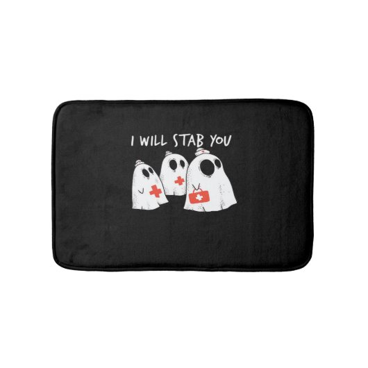 Ik zal je neersteken Ghost Nurse Funny RN Hallowee Badmat (Voorkant)