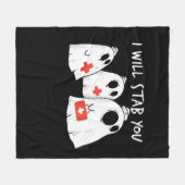 Ik zal je neersteken Ghost Nurse Funny RN Hallowee Fleece Deken (Voorkant (Horizontaal))