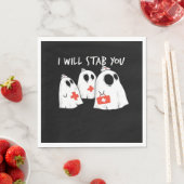 Ik zal je neersteken Ghost Nurse Funny RN Hallowee Servet (Insitu)