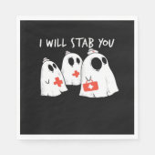 Ik zal je neersteken Ghost Nurse Funny RN Hallowee Servet (Voorkant)