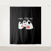 Ik zal je neersteken Ghost Nurse Funny RN Hallowee Wandkleed (Voorkant)