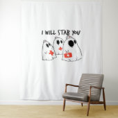 Ik zal je neersteken Ghost Nurse Funny RN Hallowee Wandkleed (In situ)