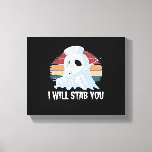 Ik zal je neersteken in shirt, Ghost Nurse Hallowe Canvas Afdruk (Voorkant)