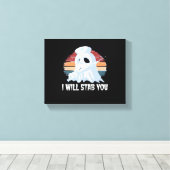 Ik zal je neersteken in shirt, Ghost Nurse Hallowe Canvas Afdruk (Insitu (Houten vloer))