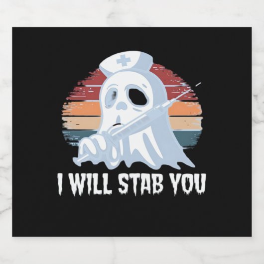 Ik zal je neersteken in shirt, Ghost Nurse Hallowe Sparkling Wijnetiket (Enkel label)