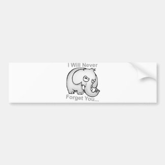Ik zal je nooit vergeten... Elephant Bumpersticker