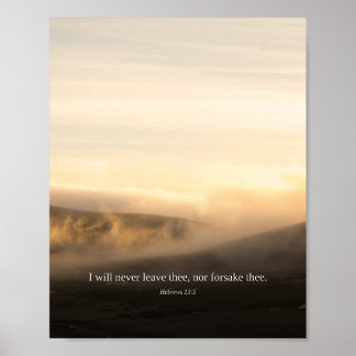 Ik Zal Je Nooit Verlaten — Hebreeën 13:5 Kunst Poster