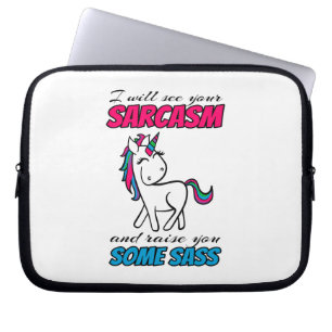Ik zal je Sarcasm zien en je een beetje opvoeden Laptop Sleeve