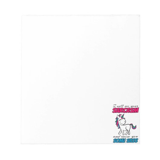 Ik zal je Sarcasm zien en je een beetje opvoeden Notitieblok (Voorkant)