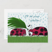 Ik zal je Shelter Ladybug Illustratie zijn Briefkaart (Voorkant / Achterkant)