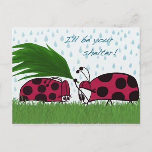 Ik zal je Shelter Ladybug Illustratie zijn Briefkaart (Voorkant)
