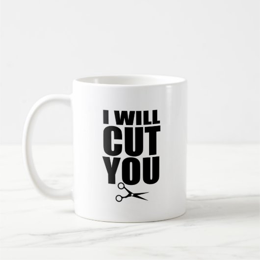 Ik zal je snijden - Haarstylist koffie Mok (Links)
