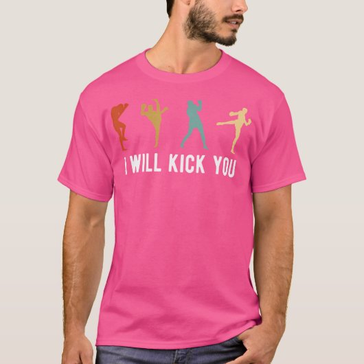 Ik zal je trappen met kickboksen t-shirt (Voorkant)