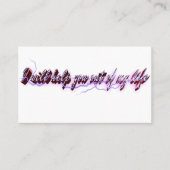 Ik zal je uit mijn leven helpen visitekaartje (Voorkant)