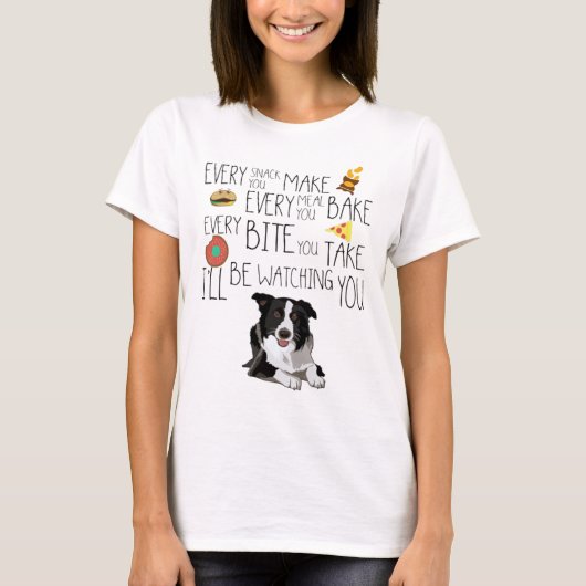 Ik zal je volgen, Border Collie T-shirt (Voorkant)