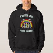 Ik zal je vriend kinderen regenboog soort anti B z Hoodie (Voorkant)