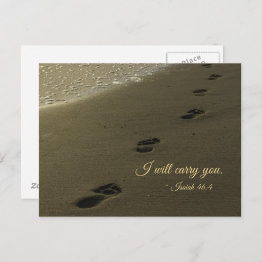 Ik zal je zand voetafdrukken laten dragen briefkaart (Voorkant / Achterkant)
