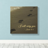 Ik zal je zand voetafdrukken laten dragen canvas afdruk (Insitu (Houten vloer))