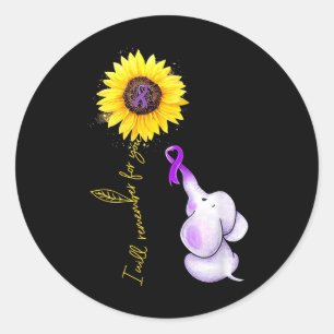 Ik zal je zonnebloem olifant Heimerh herinneren Ronde Sticker