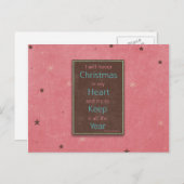 Ik zal kerst roze bruin ontwerp eren feestdagenkaart (Voorkant / Achterkant)