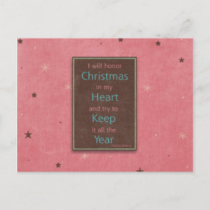 Ik zal kerst roze bruin ontwerp eren feestdagenkaart