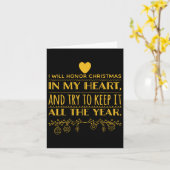 Ik zal Kerstmis in mijn hart eren (scrooge quote) Kaart (Gele Bloem)