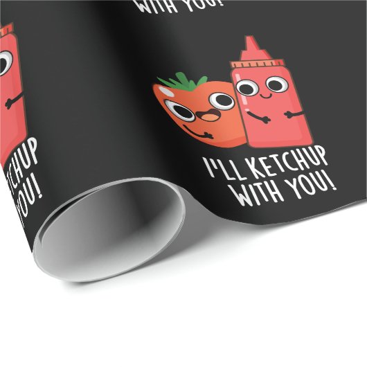 Ik zal ketchup met je grappig eten woordspeling Da Cadeaupapier (Rol Hoek)