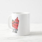Ik zal ketchup met je grappige eten woordspeling koffiemok (Voorkant links)