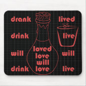 Ik zal leven, liefde en Drink Muismat (Voorkant)