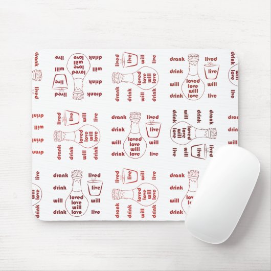 Ik zal leven, liefde en drink muismat (Met muis)