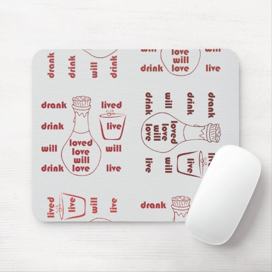 Ik zal leven, liefde en drink muismat (Met muis)