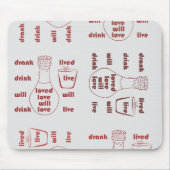 Ik zal leven, liefde en drink muismat (Voorkant)